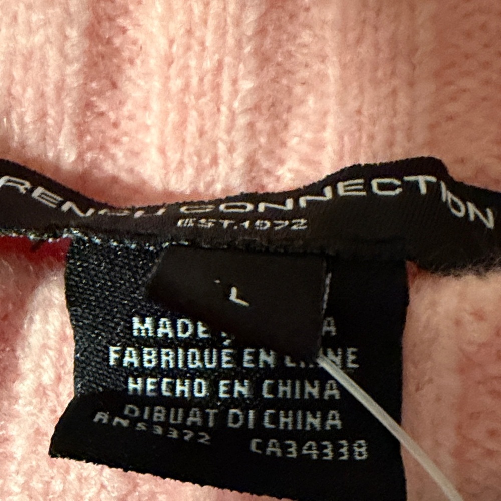 French Connection Suzie Crew Neck Soft Pink Crew Neck Sweater Sz Large Comfy - Picture 5 of 7